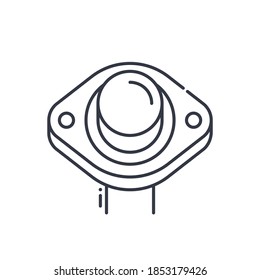 Icono de transistor de Bjt. Ilustración lineal aislada, vector de línea delgada. Símbolo de concepto de símbolo de esquema de diseño Web con trazo editable sobre fondo blanco.