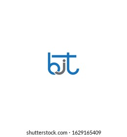 BJT unique monogram style logo design with blue and grey.