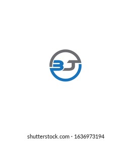 BJT unique monogram style logo design with blue and grey.