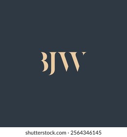 BJW abstract letter logo design. This logo is designed by three abstract letters.