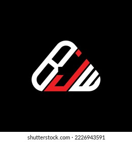 Logo de la letra BJW diseño creativo con gráfico vectorial, logotipo BJW simple y moderno en forma de triángulo redondo.