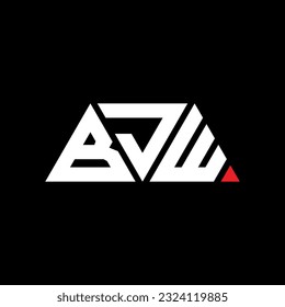 BJW triangle letter logo design with triangle shape. BJW triangle logo design monogram. BJW triangle vector logo template with red color. BJW triangular logo Simple, Elegant, and Luxurious design