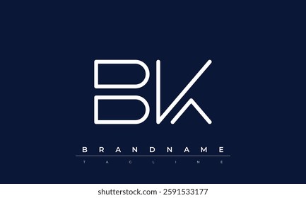BK Abstract letter logo. This logo icon incorporate with abstract shape in the creative way