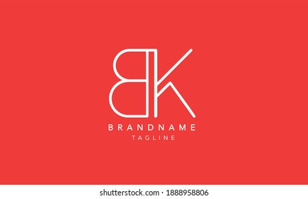 BK Alphabet initial Letter Monogram Icon Logo vector illustration