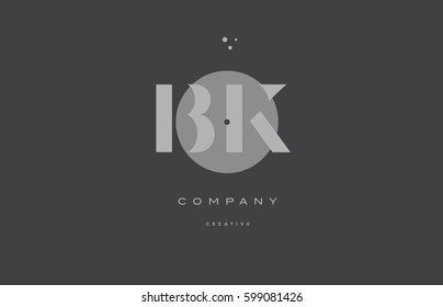 bk b k  grey modern stylish alphabet dot dots eps company letter logo design vector icon template 