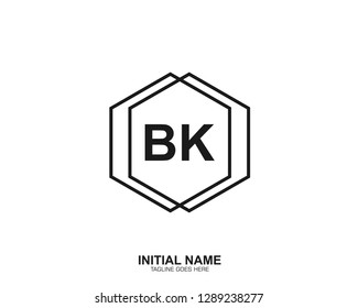 BK B K Initial logo letter with minimalist concept vector