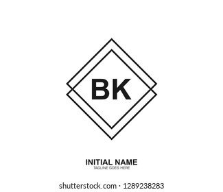 BK B K Initial logo letter with minimalist concept vector