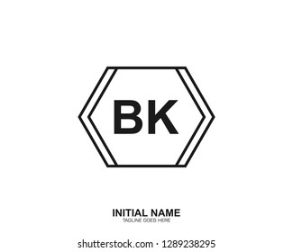 BK B K Initial logo letter with minimalist concept vector