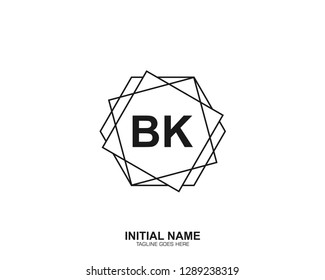 BK B K Initial logo letter with minimalist concept vector