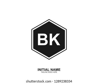 BK B K Initial logo letter with minimalist concept vector