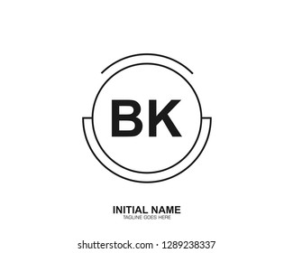 BK B K Initial logo letter with minimalist concept vector