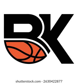 BK basketball team logo embodying the spirit of competition with clean typography and bold black and