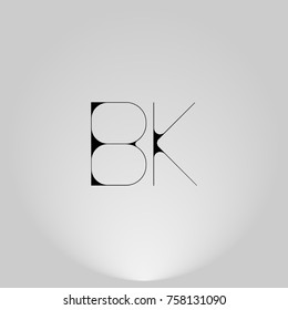 BK Black thin minimalist LOGO design in Highlight