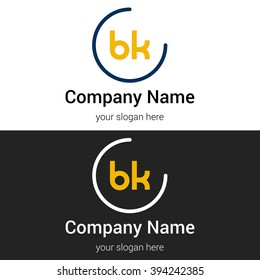 BK business logo icon design template elements. Vector color sign.