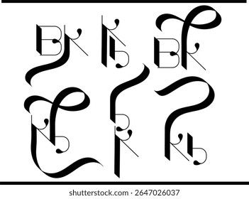 BK Calligraphy Logo – Elegant B and K Interlocked Monogram Design