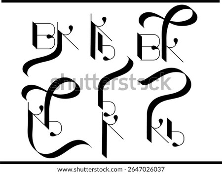 BK Calligraphy Logo – Elegant B and K Interlocked Monogram Design