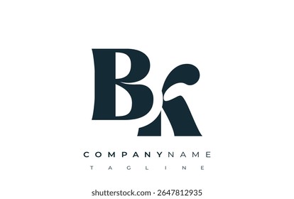 BK Creative Abstract Typography Logo Design. Elegant logo combining bold typography and creative shapes, ideal for branding and identity solutions.