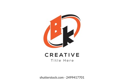 Logotipo de letra creativa BK con área de círculo. Letra inicial BK enlazado círculo en mayúscula logo del monograma. Diseño de Vector de logotipo de letra inicial BK.