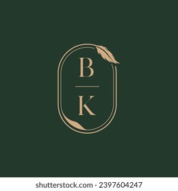 BK feather concept wedding monogram logo design ideas as inspiration