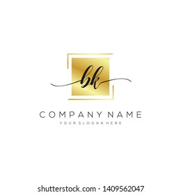 BK handwriting initial logo template vector.