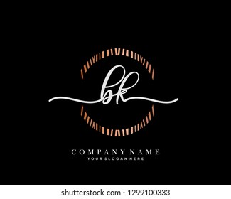 BK handwriting initial  logo vector