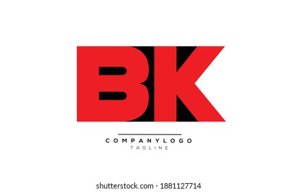 Diseño del logotipo del alfabeto de texto del icono BK monograma