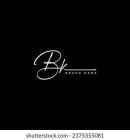 BK Initial  beauty letter handwriting vector logo.