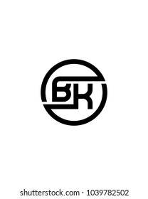BK initial circle logo template vector