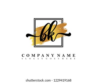 BK Initial handwriting logo concept