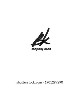 Bk initial handwriting logo for identity