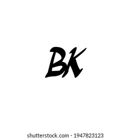BK initial handwriting logo for identity