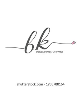BK Initial Handwriting logo luxury vector beauty