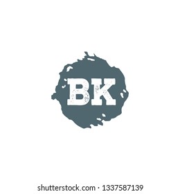 BK  Initial Handwriting logo template vector