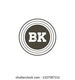 BK  Initial Handwriting logo template vector