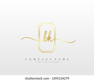 BK initial handwriting logo template vector
