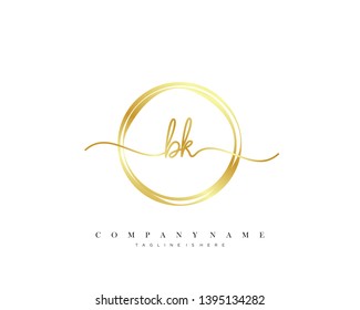 BK initial handwriting logo template vector