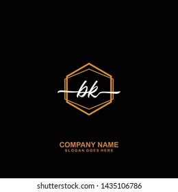 BK Initial handwriting logo template vector