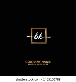 BK Initial handwriting logo template vector