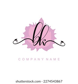 BK initial handwriting logo template vector illustration Background design.