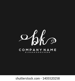 BK Initial handwriting logo vector