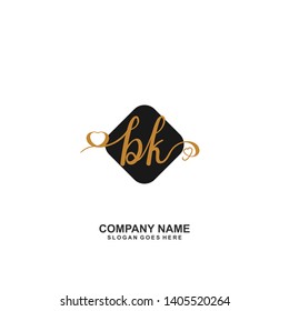 BK Initial handwriting logo vector