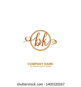 BK Initial handwriting logo vector