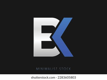 Icono de resumen de la carta inicial BK, monograma alfabético con el logotipo del vector K, letra de plantilla inicial de la ilustración BK para empresas, logotipo de la empresa KB, diseño de lujo