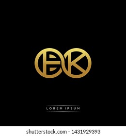 BK initial letter linked circle capital monogram logo modern template