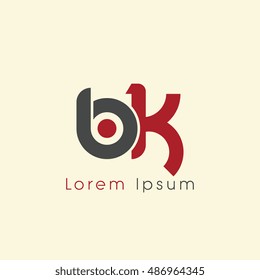 bk initial letter linked lowercase logo. b and k vector template design.