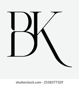 bk initial letter logo design symbol