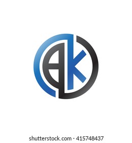 BK initial letters linked circle logo blue black