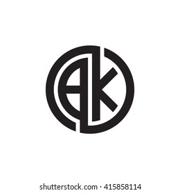 BK initial letters linked circle monogram logo
