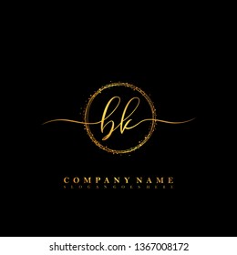 Bk Initial Luxury Handwriting Logo Vector Stock Vector (Royalty Free ...