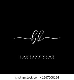 BK Initial luxury handwriting logo vector